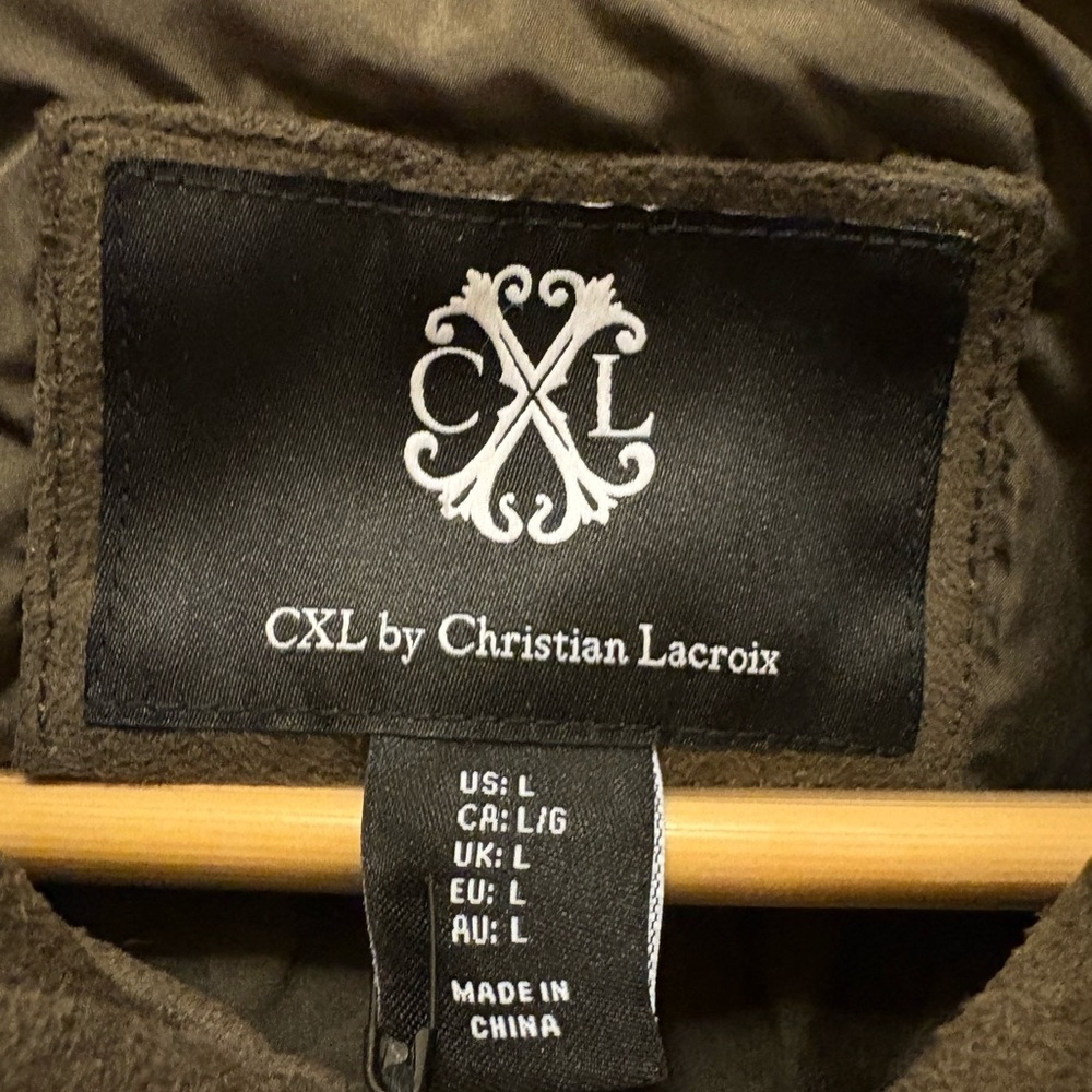 CXL by Christian Lacroix Men’s Faux Suede Brown Snap-Front Jacket Size Large NWT - Picture 3 of 14